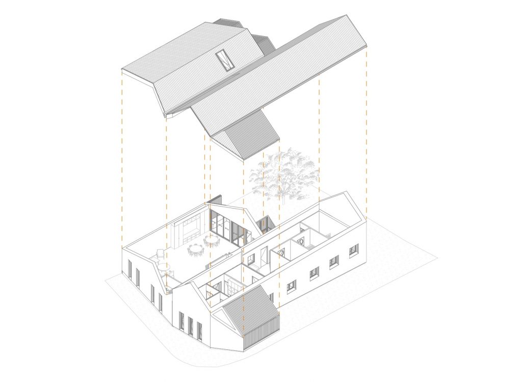 Axonométrie éclatée du projet