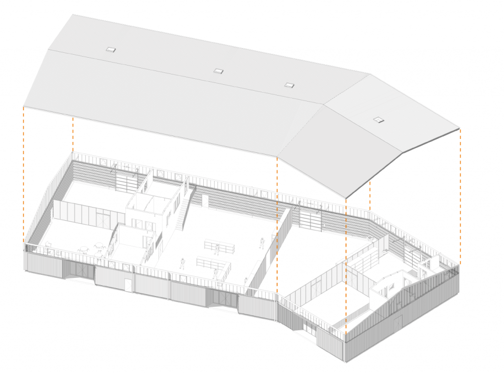 Axonométrie éclatée du projet
